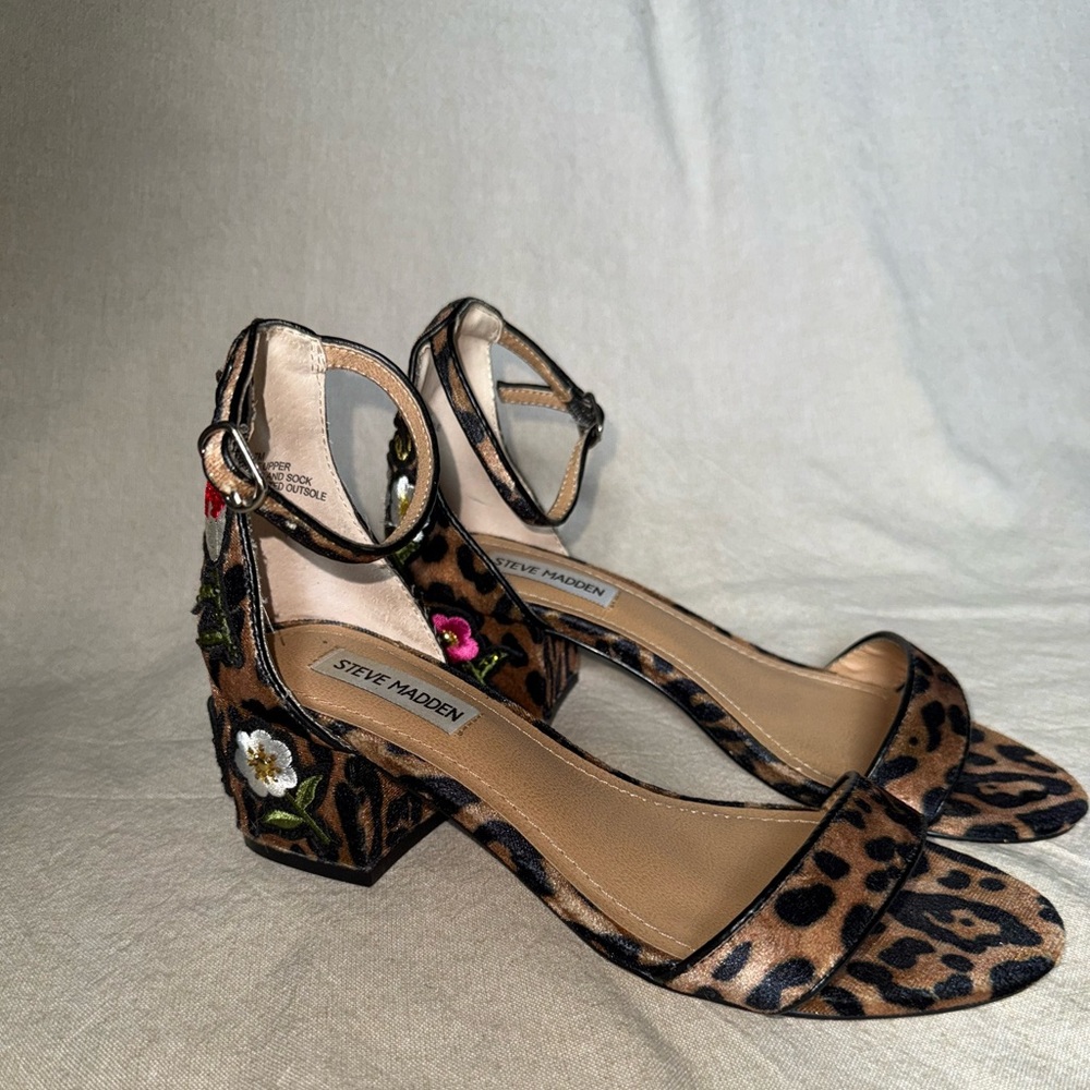 Steve Madden Leopard Floral Heels